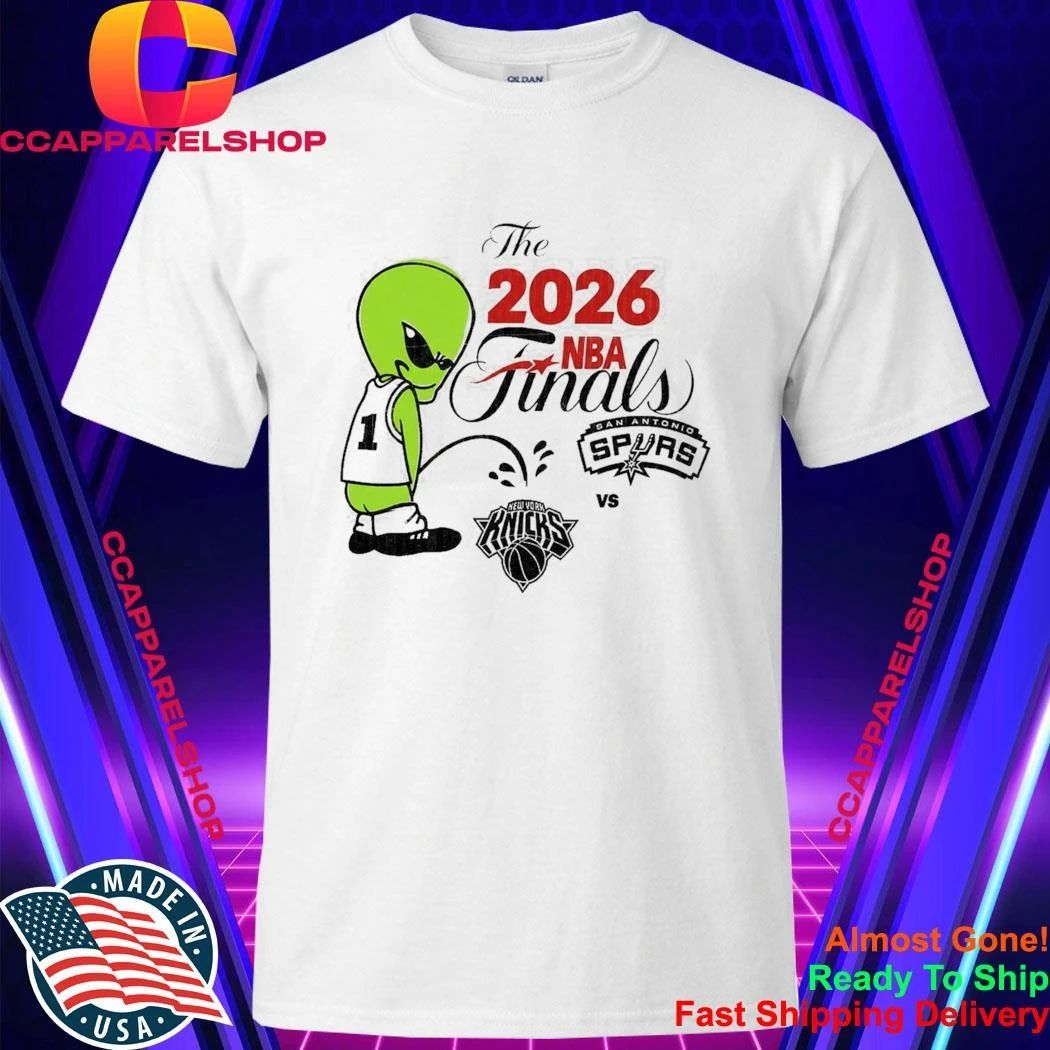 The 2026 NBA Finals Spurs Wemby Alien Pee On Knicks Shirt