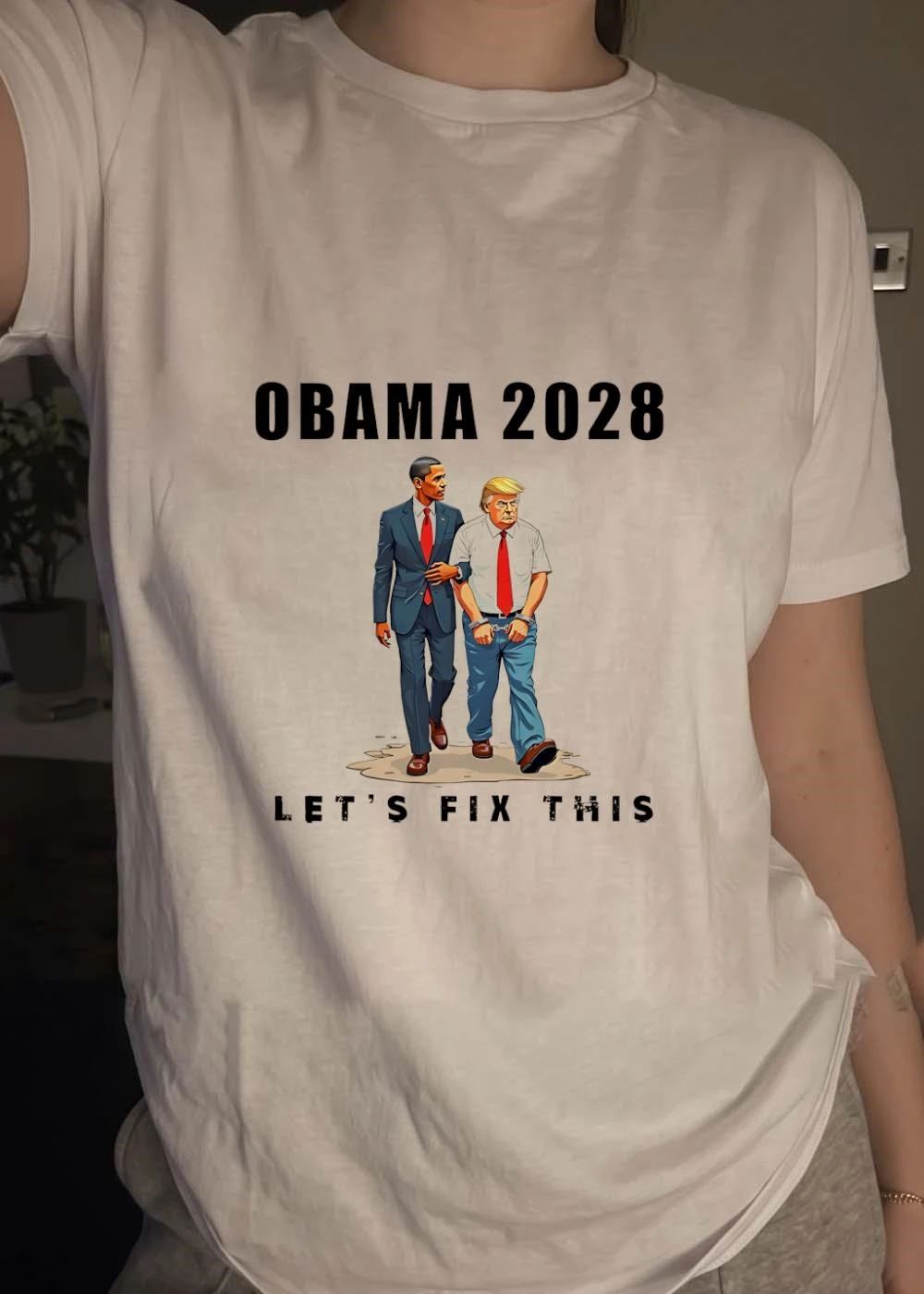 Obama 2028 Let’s Fix This Handcuffed Donald Trump T-Shirt