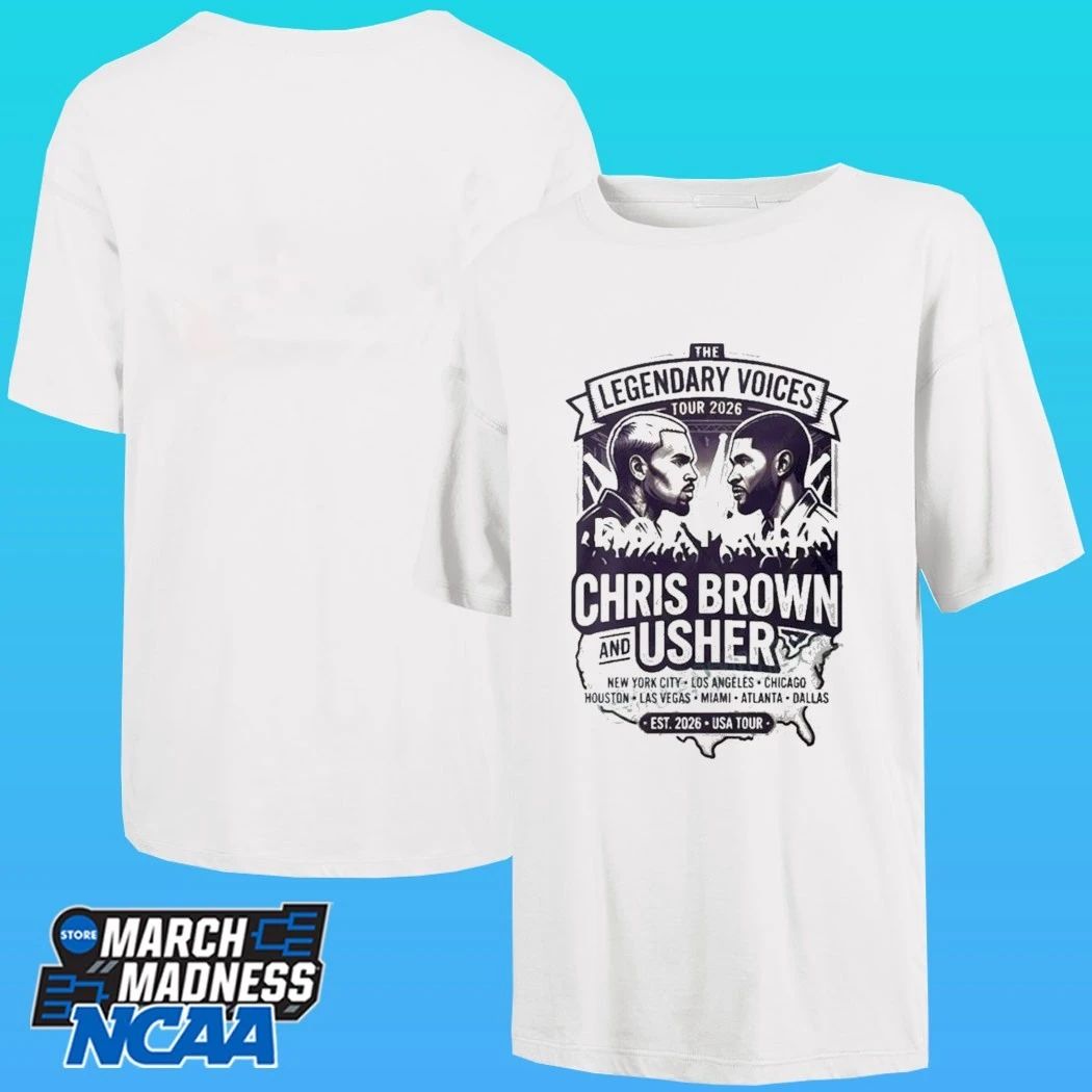 Chris Brown And Usher The Legendary Voices Tour 2026 New York City Los Angeles Chicago Houston Las Vegas Miami Atlanta Dallas Est 2026 Usa Tour Shirt