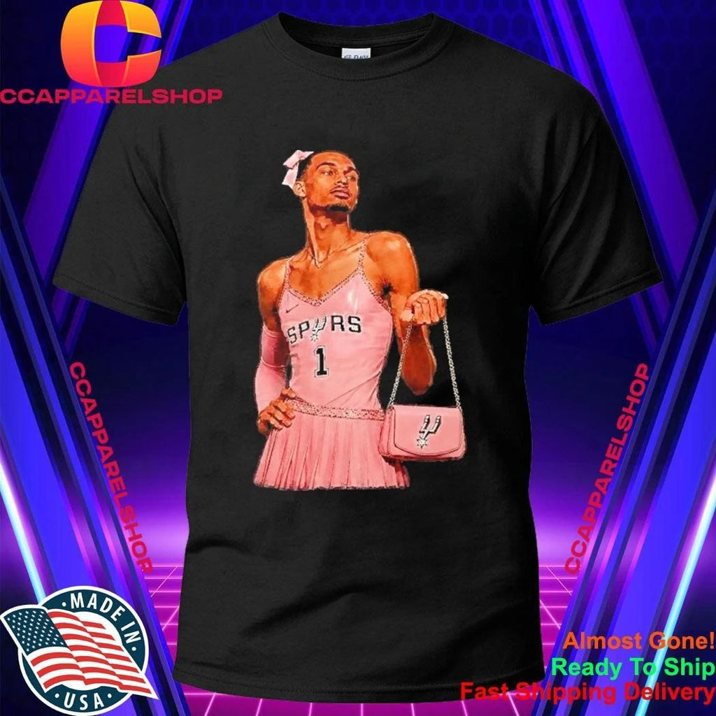 Victor Wembanyama San Antonio Spurs Pink Dress Black Shirt