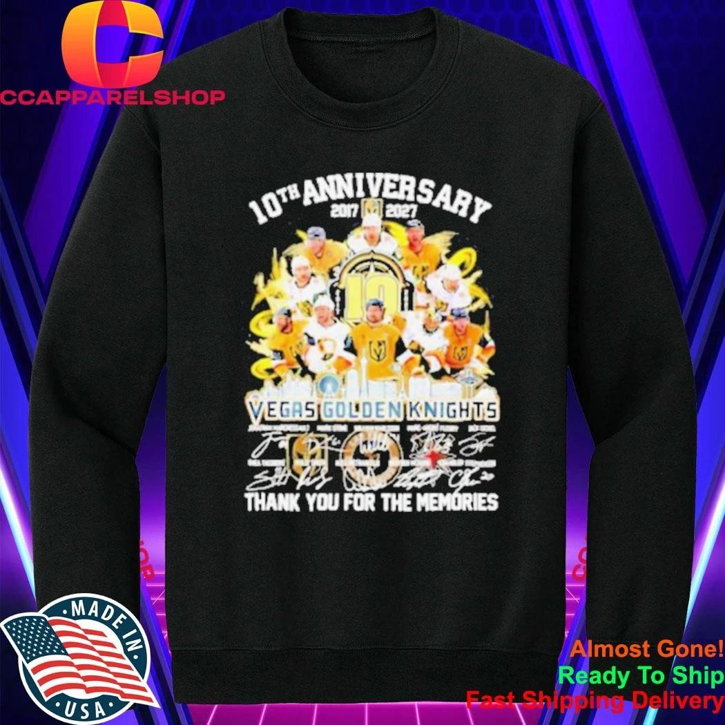 Vegas Golden Knights 10th Anniversary Team Signature Tribute Shirt