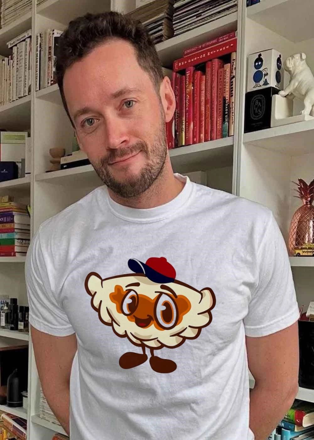 Pierogi Mascot with a Red Hat Cartoon Illustration T-Shirt
