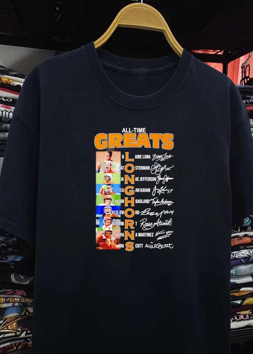Blaire Luna Cat Osterman Janae Jefferson Tea Gan Kavan Taylor Hoagland Reese Atwood Viviana Martinez Mia Scott All-Time Greats Longhorns Shirt