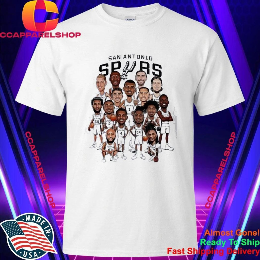 San Antonio Spurs 2024 Roster Caricature Players Shirt
