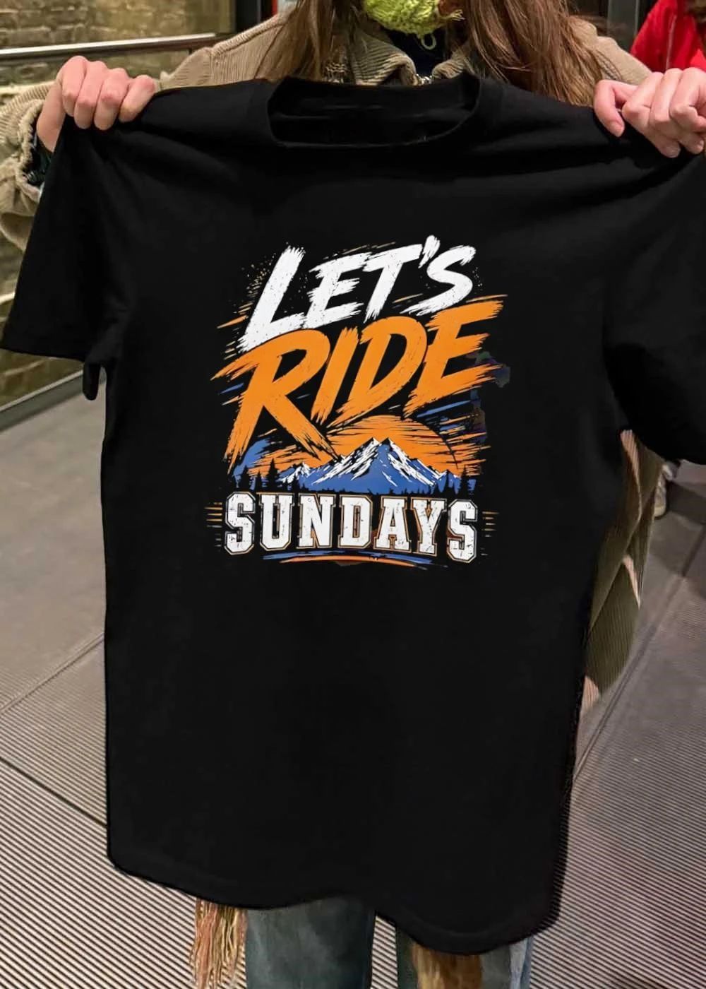 Let’s Ride Sundays Mountain Adventure Graphic T-Shirt