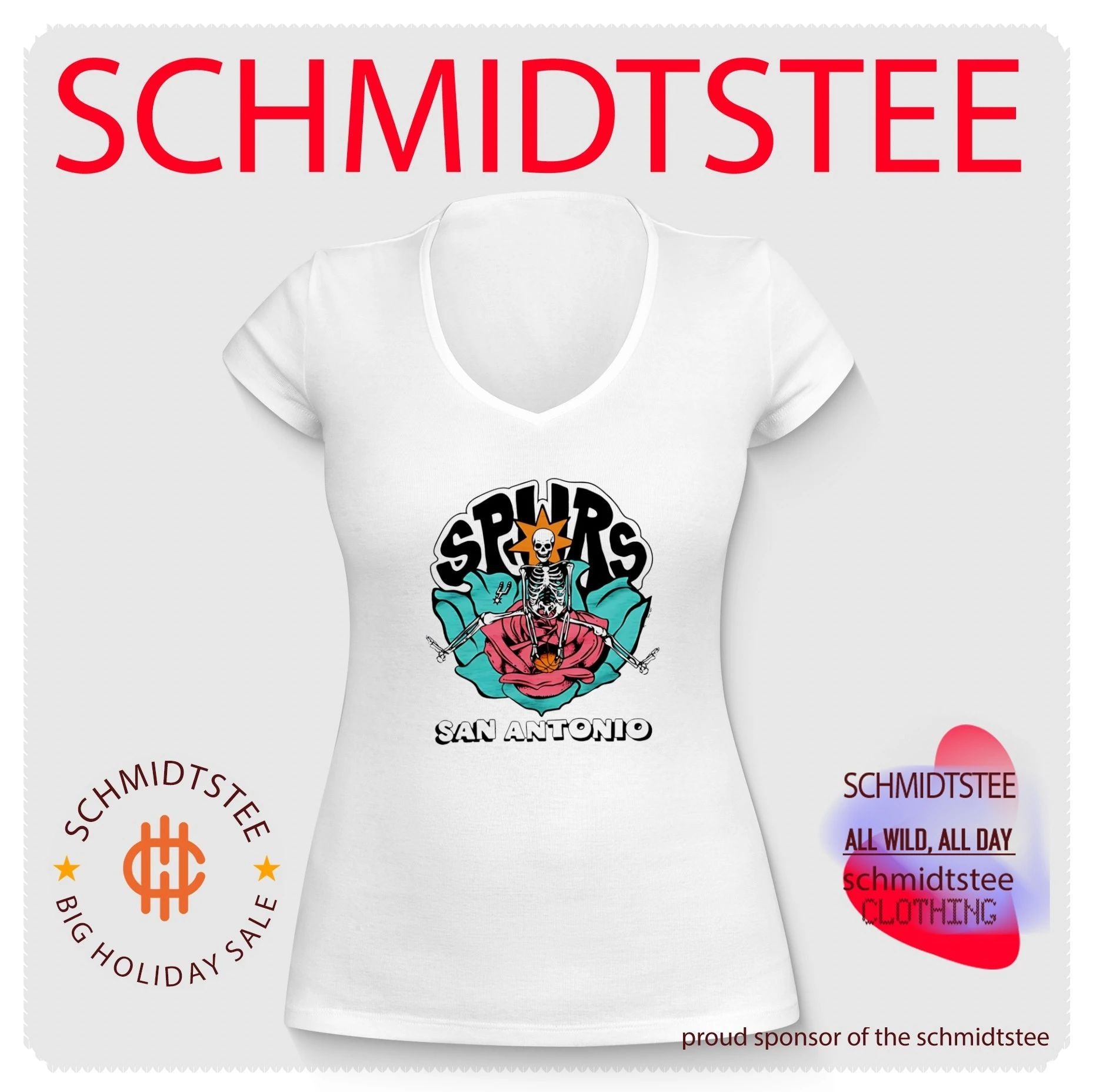 NBA x Grateful Dead x Spurs Skeleton shirt