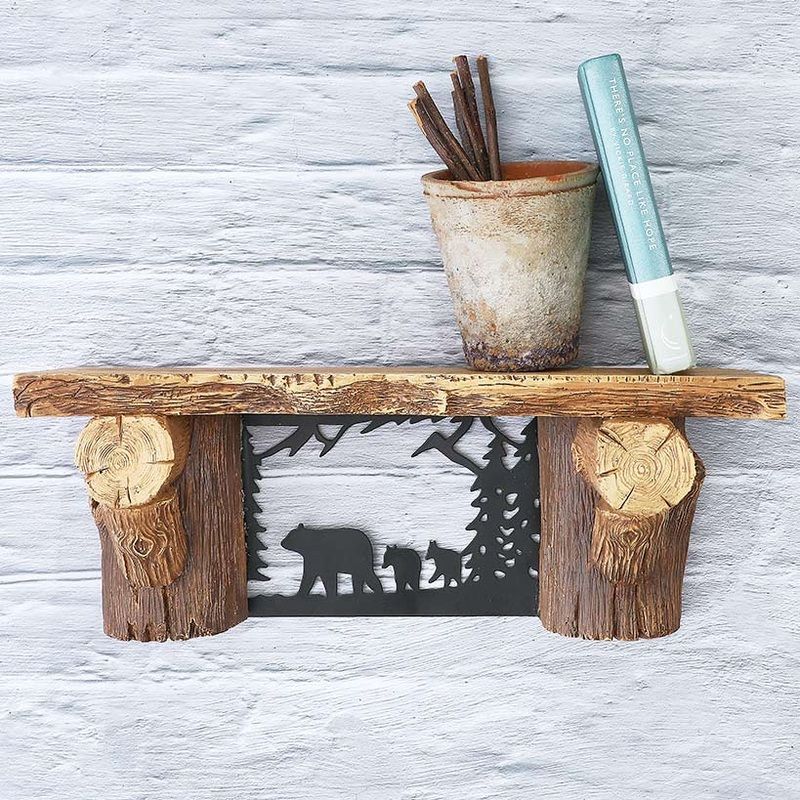 Rustic Lodge Style Floating Wall Shelf 15″
