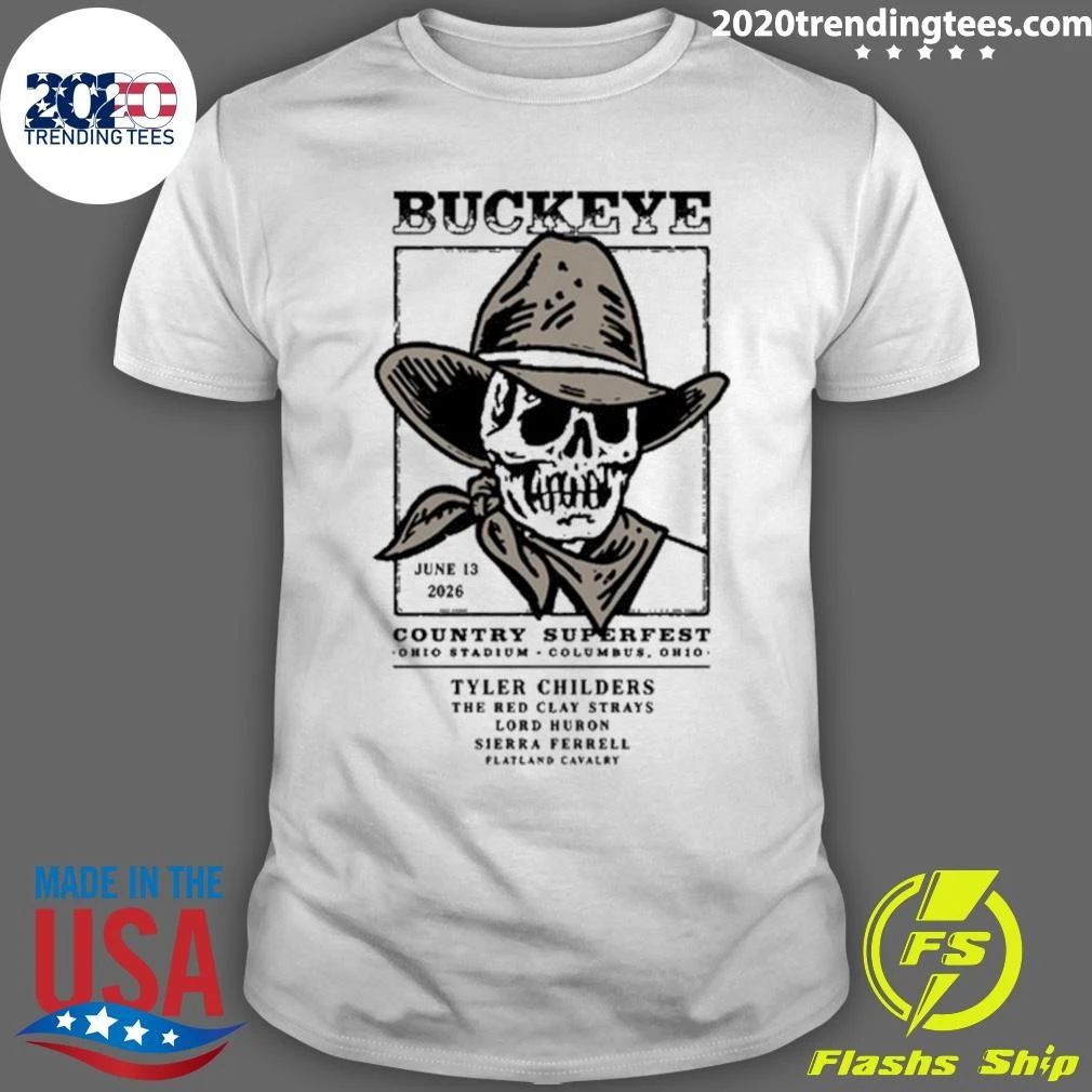 Buckeye Country Superfest June 13, 2026 Concert Columbus Ohio At Ohio Stadium Tee Shirt