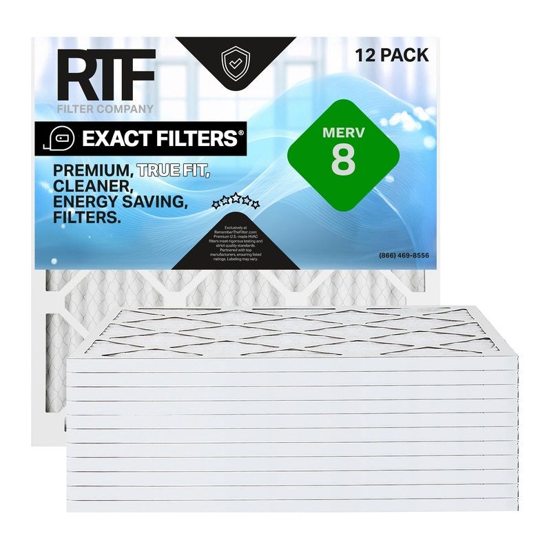 WAREHOUSE DEAL 21-1/2×27-1/2×1 Exact Filters Pleated MERV 8 (12 pack)