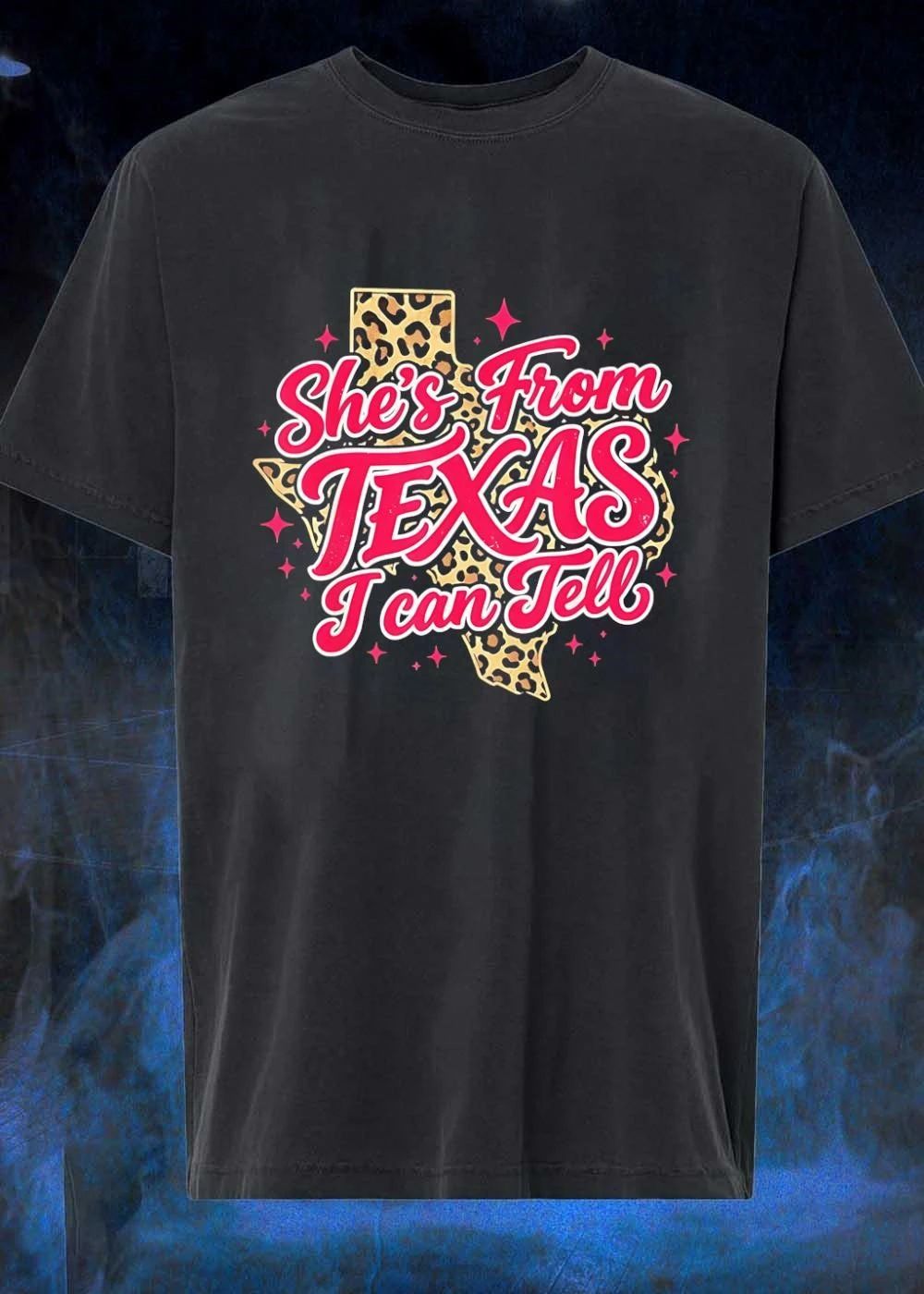 Leopard Print Western Women She’s From Texas I Can Tell T-Shirt
