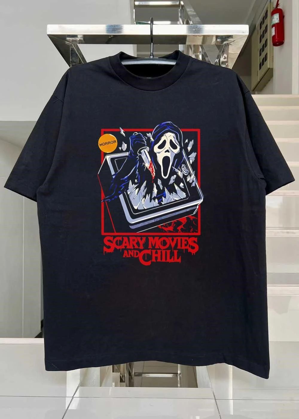 Ghostface Scream Horror Movie Breaking TV Scary Movies and Chill 2026 Shirt