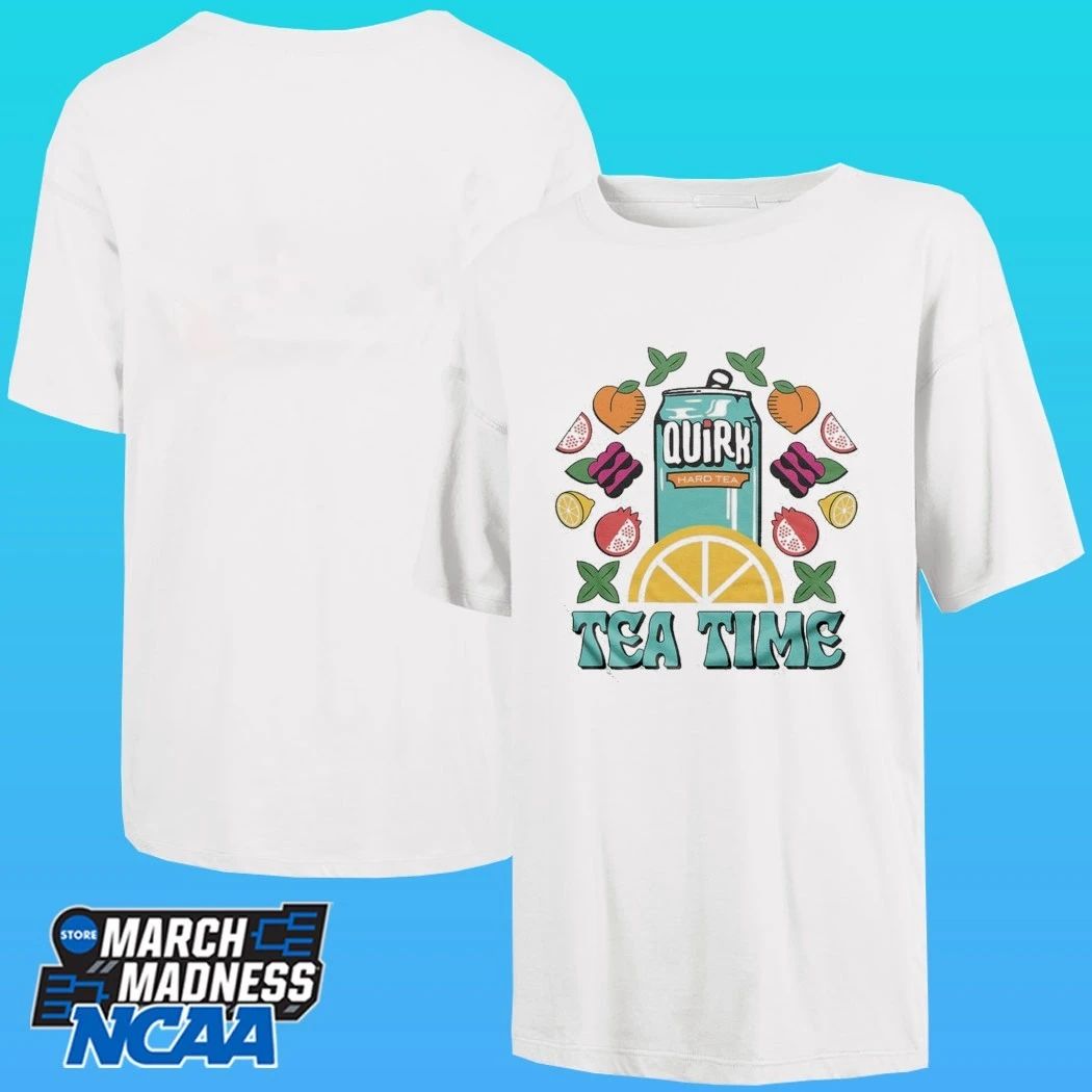 Boulevard Quirk Tea Time White & Teal Ringer Shirt