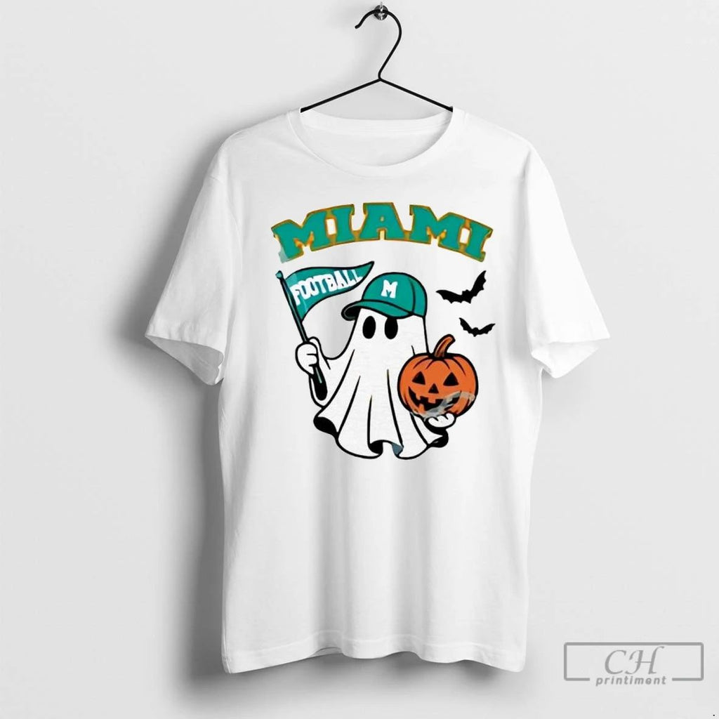 Premium Halloween Ghost Miami Dolphins Football Flag Pumpkin