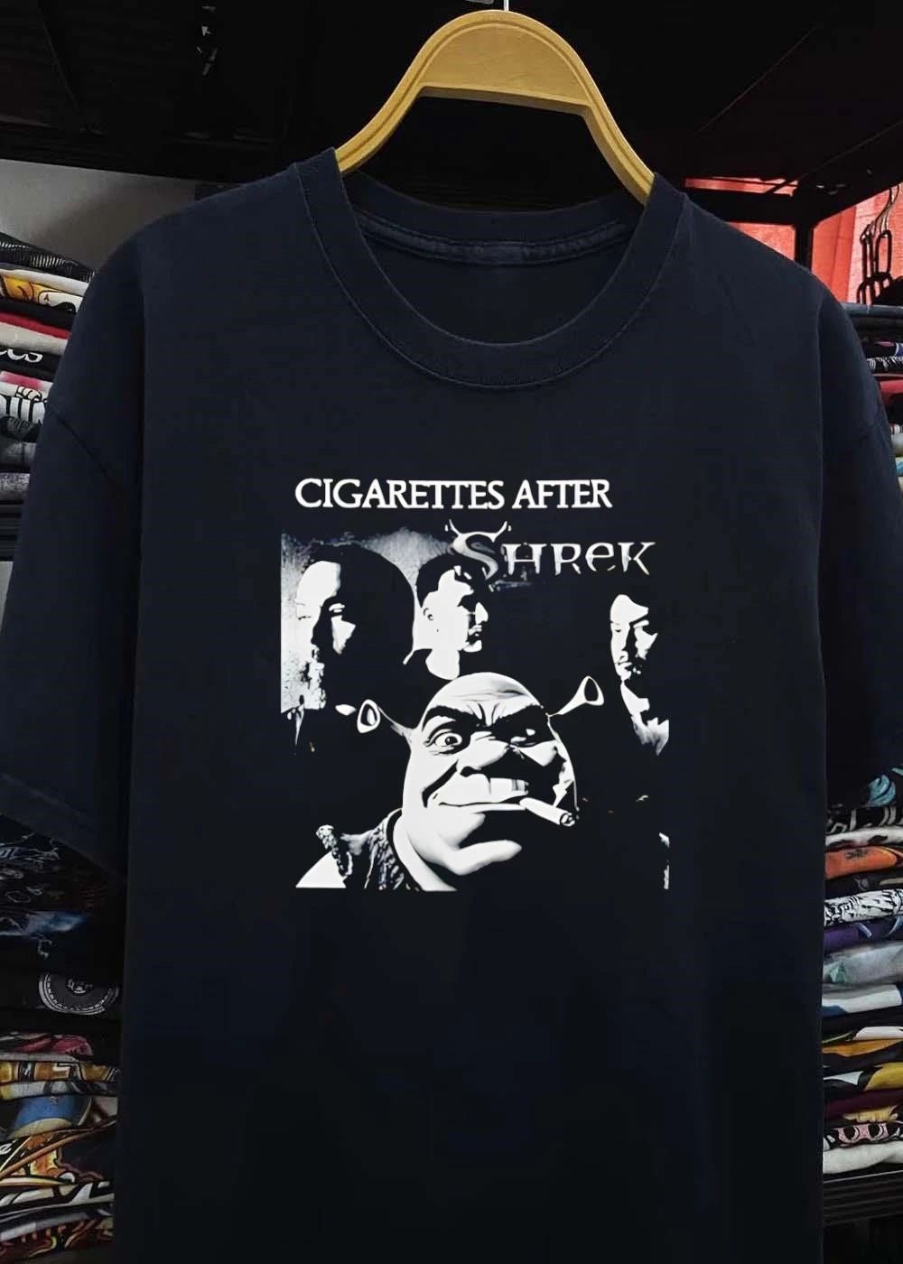 Smutty Memories Shrek Smoking Cigarettes After Shrek T-Shirt