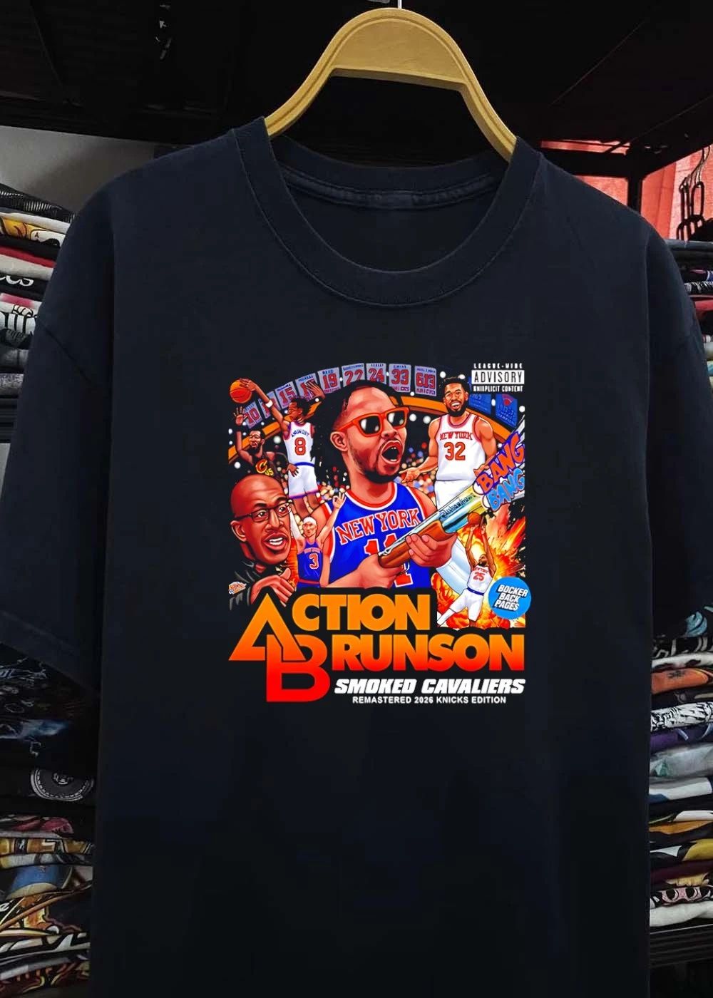 Knicks Apparel Action Brunson Smoked Cavaliers Remastered 2026 Edition T-Shirt