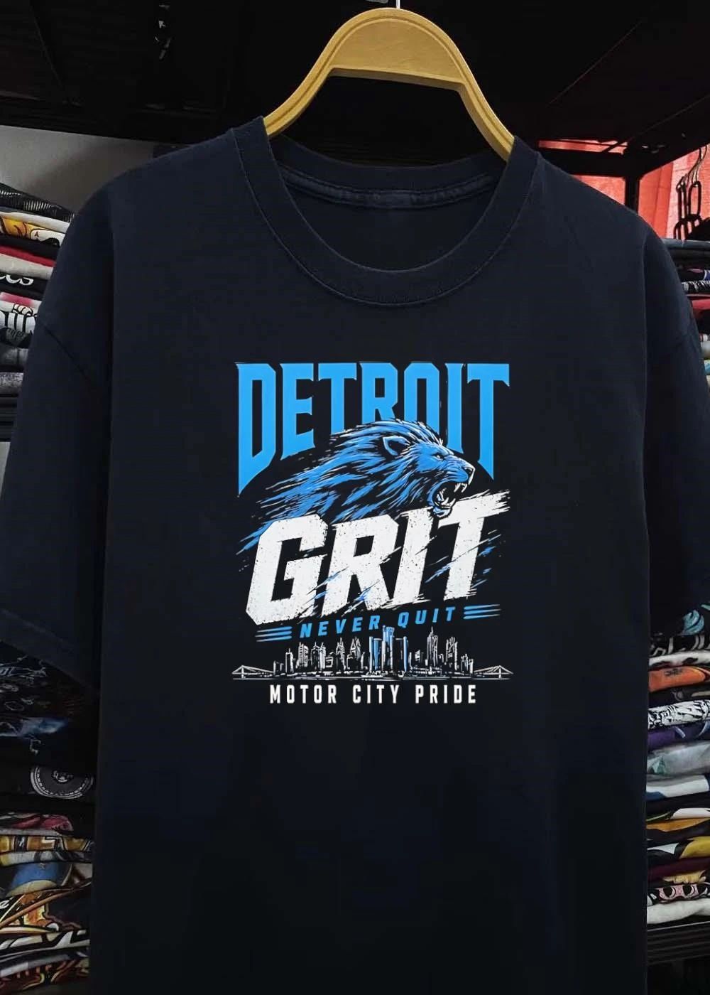Motor City Pride Detroit Grit Never Quit Lions T-Shirt