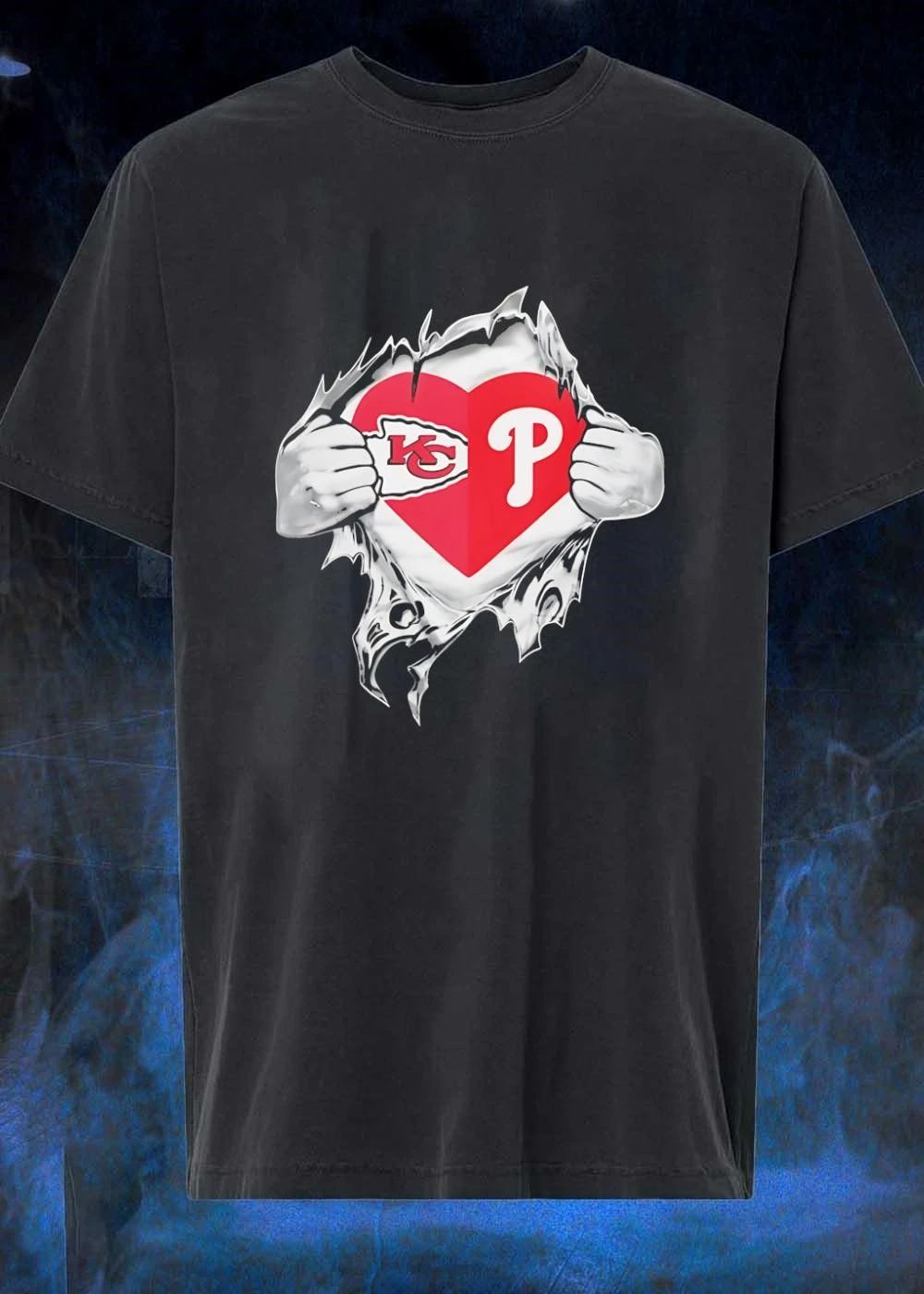 KC Phillies Rip Heart T-Shirt