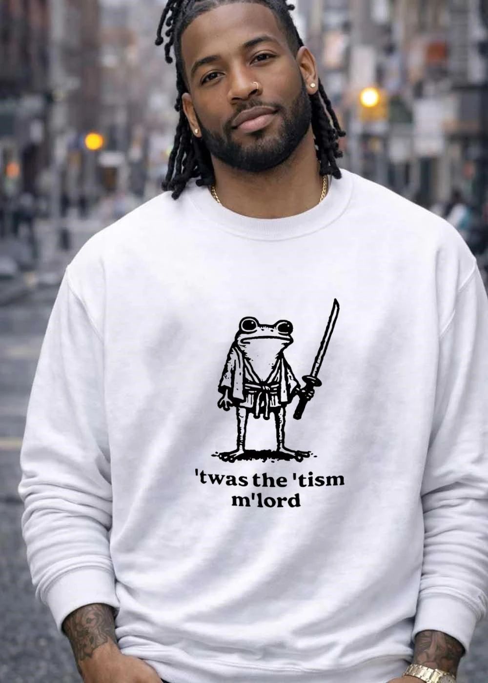 Twas The Tism M’lord Frog Samurai Wearing Kimono Holding Katana shirt