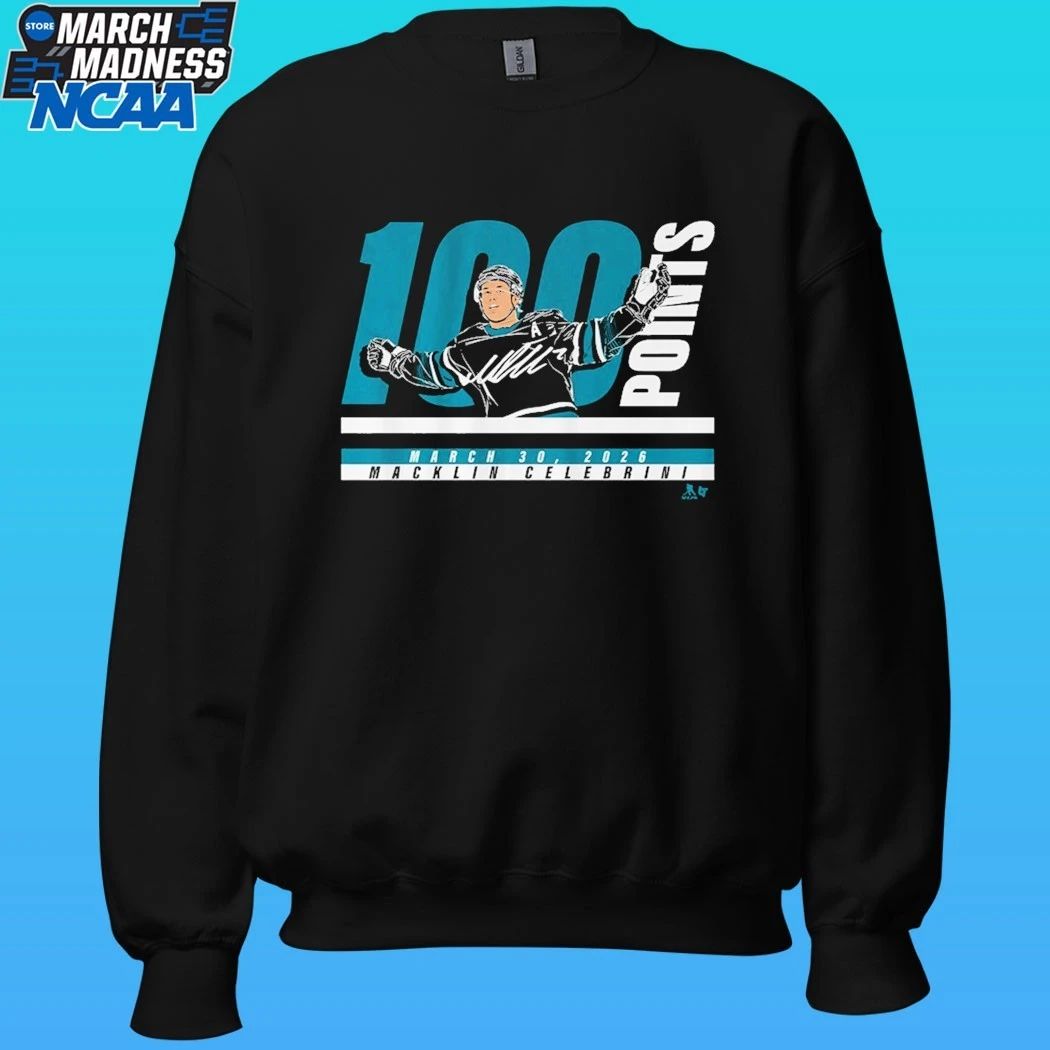 Macklin Celebrini 100 Points March 30 2026 Shirt