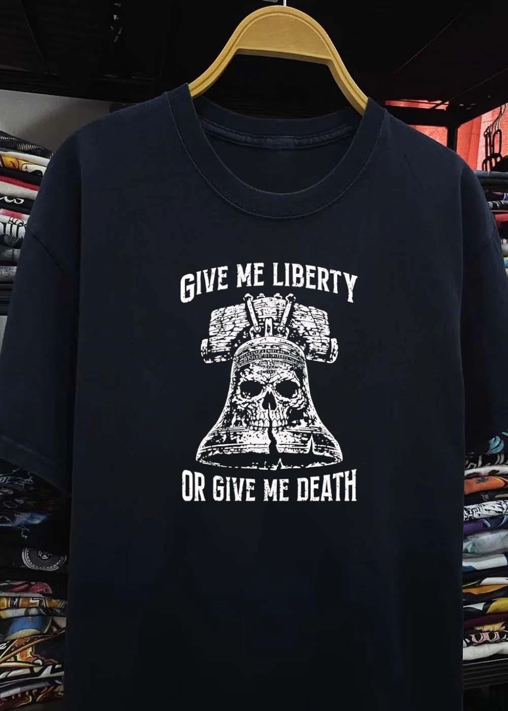 Give Me Liberty or Give Me Death Skull Liberty Bell Shirt