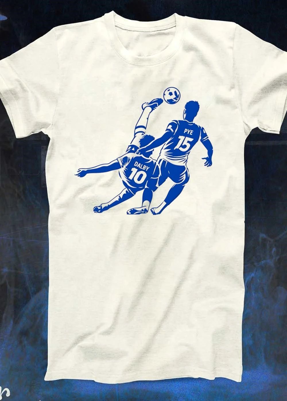 Dalby 10 Pye 15 Soccer Players Overhead Kick Action Shirt