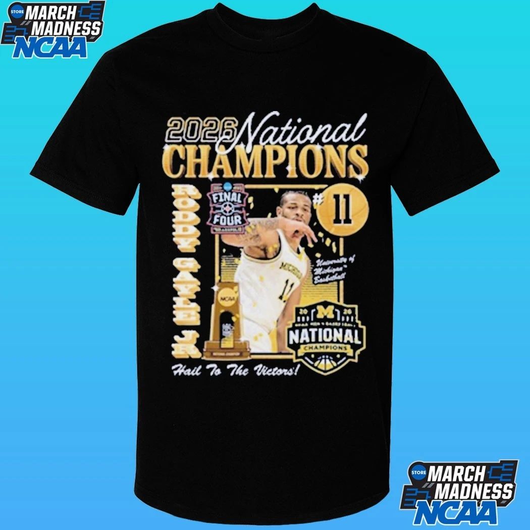 Michigan Wolverines Men’s Basketball Campus Ink 2026 National Champion #11 Roddy Gayle Jr Shirt