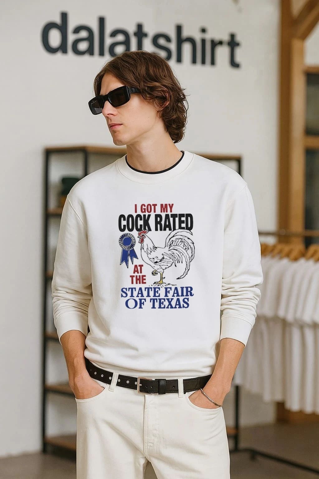 I Got My Cock Rated At The State Fair Of Texas Rooster Blue Ribbon shirt
