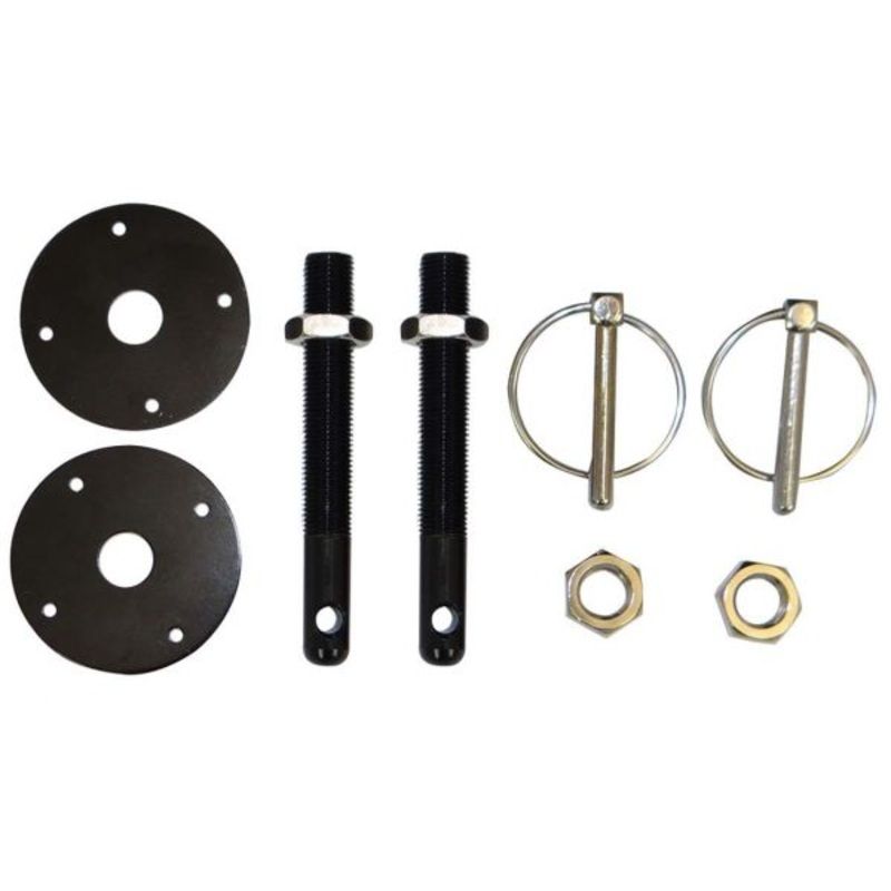 Moroso 39005 Hood Pins, Alum, 1/2 In, Black