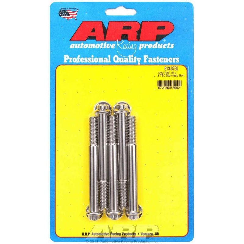 ARP 613-3750 S/S Bolt Kit – 12pt. (5) 3/8-16 x 3.750