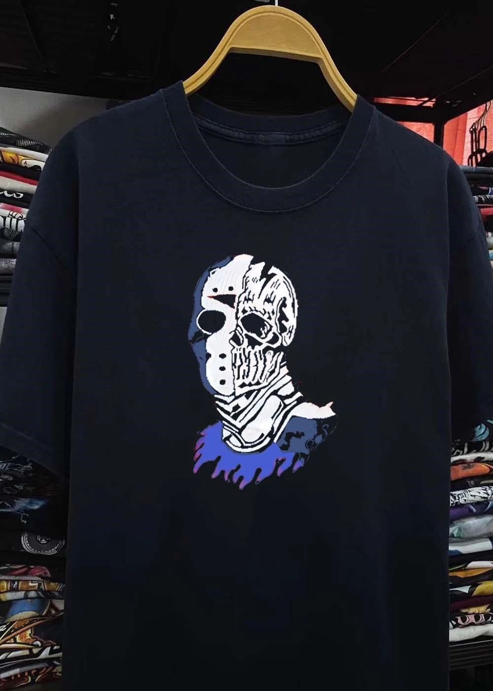 Jason Voorhees Skull Half Mask Hockey Fandom Horror Movie shirt