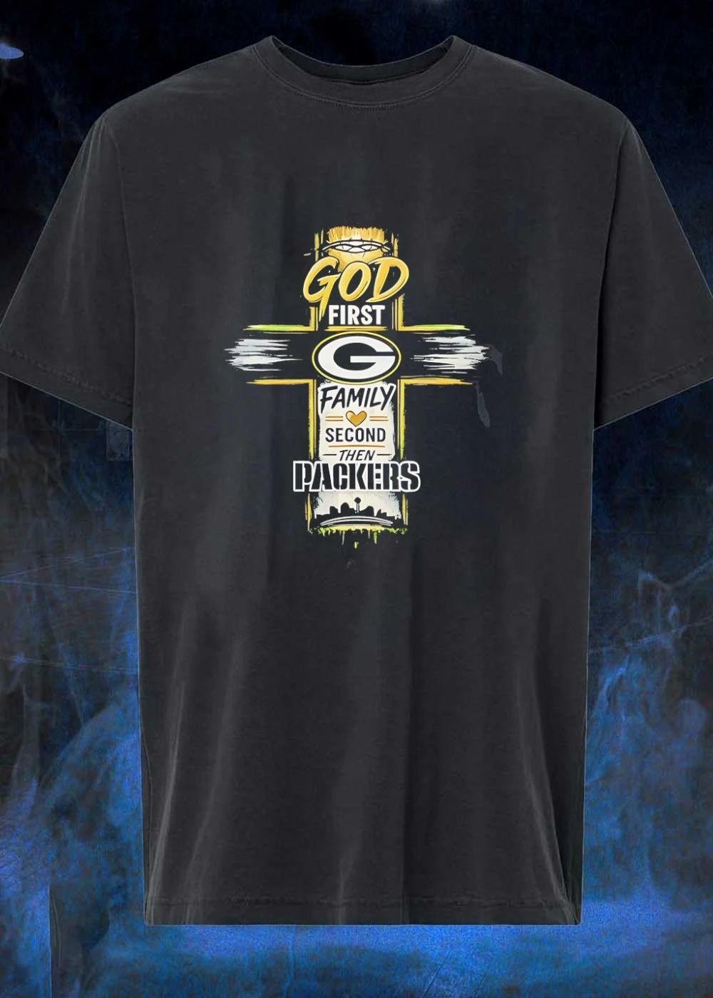 Packers Fan Gear God First Family Second Then Packers T-Shirt