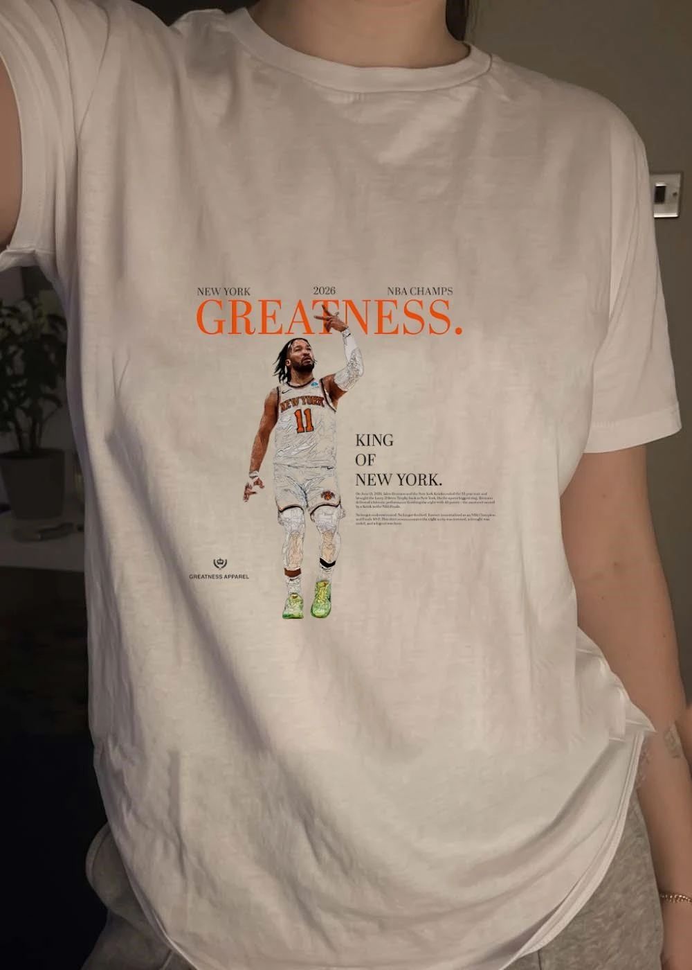 Greatness Apparel Jalen Brunson King of New York June 13 2026 NBA Champs Shirt