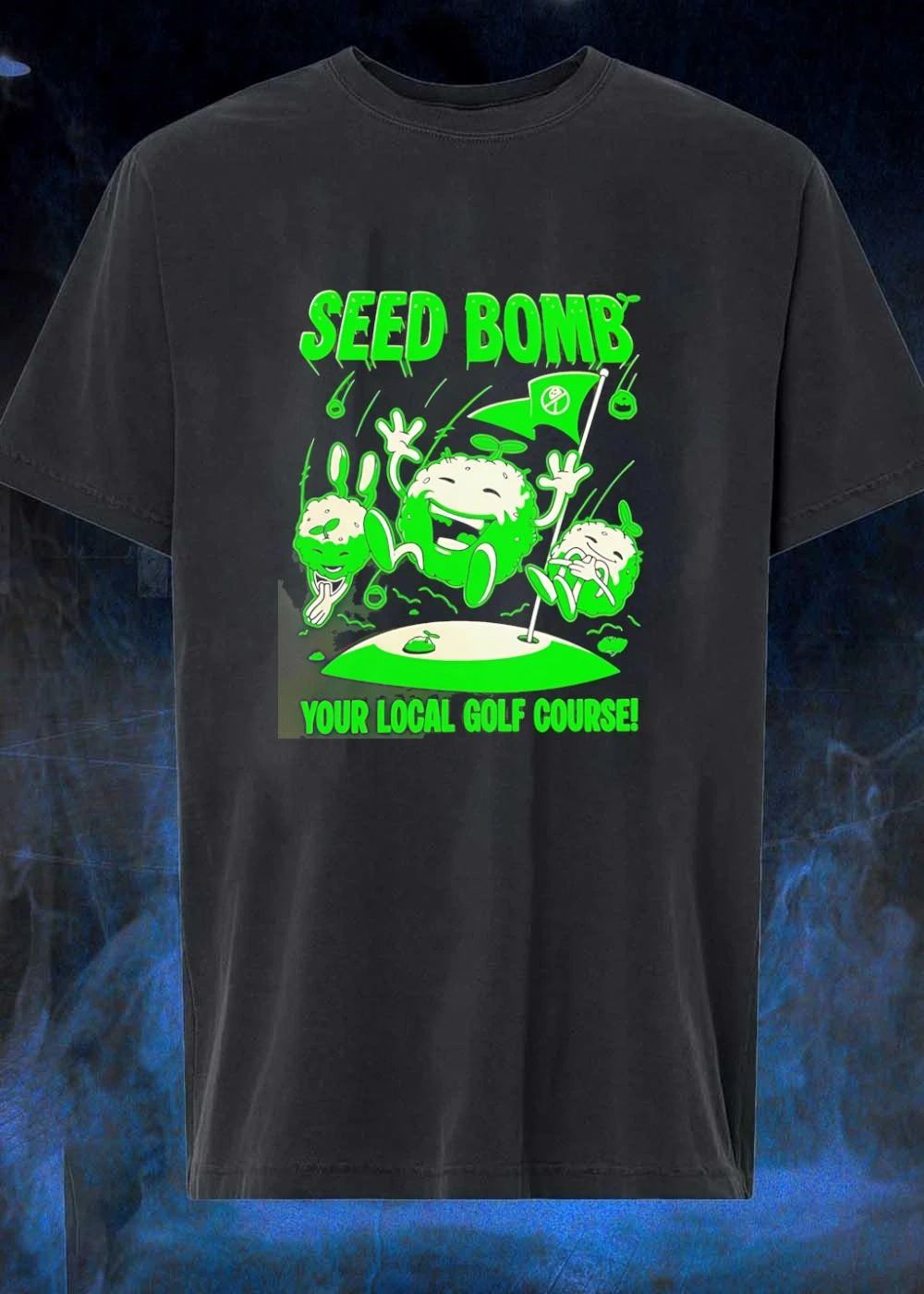 Seed Bomb Your Local Golf Course Playful Green Botanical T-Shirt