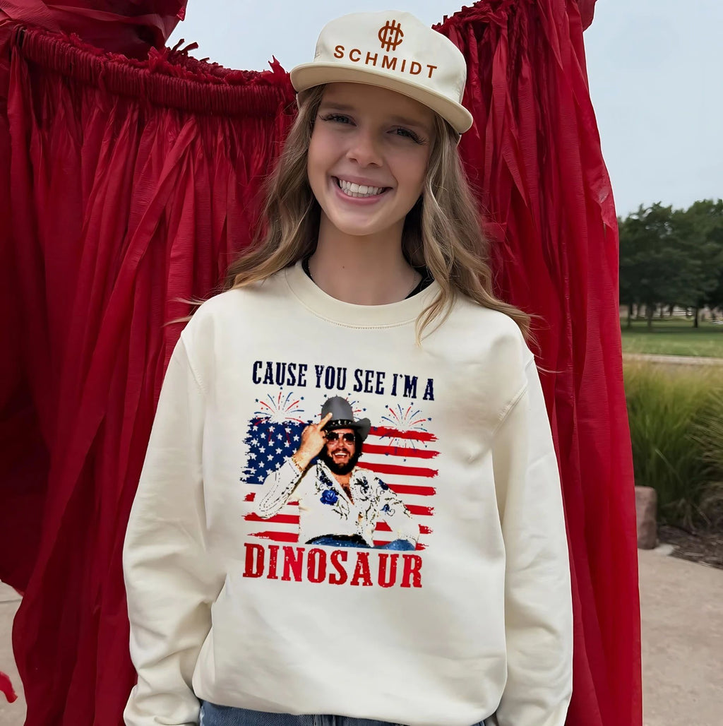 Hank Williams Jr Cause You See I’m A Dinosaur 4th of July shirt