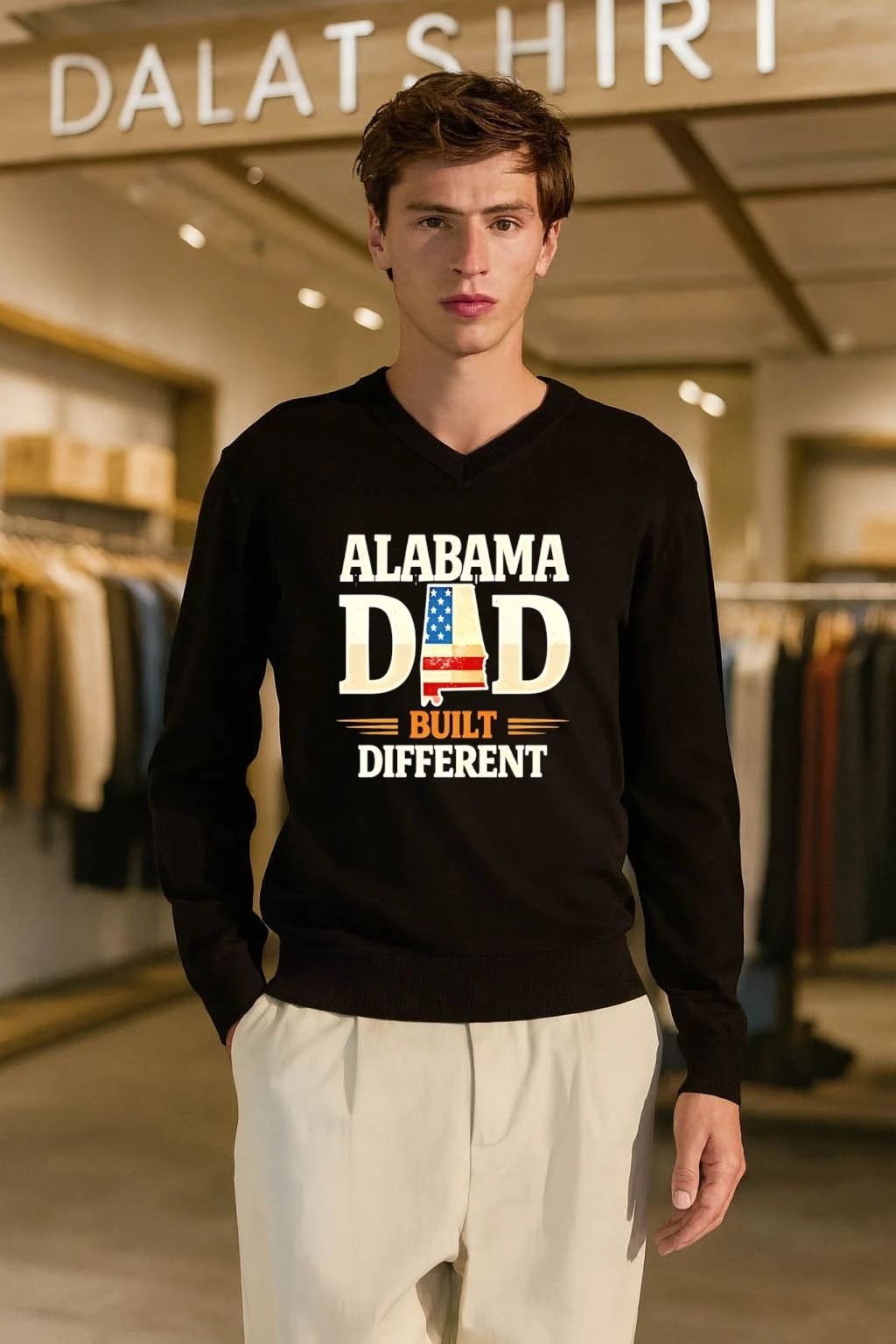 Alabama Dad Built Different Flag US Shape shirt