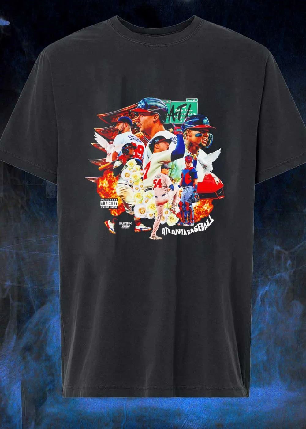 Jomboy Media Atlanta Baseball ATL Strider Fried Players Graphic T-Shirt