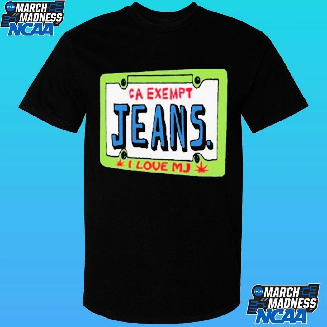 Mom Jeans I Love Mj Ca Exempt Car Plate Shirt