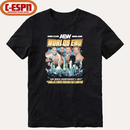 AEW Worlds End 2025 Matchup – Samoa Joe vs Hangman Adam Page vs Swerve Strickland vs MJF Shirt