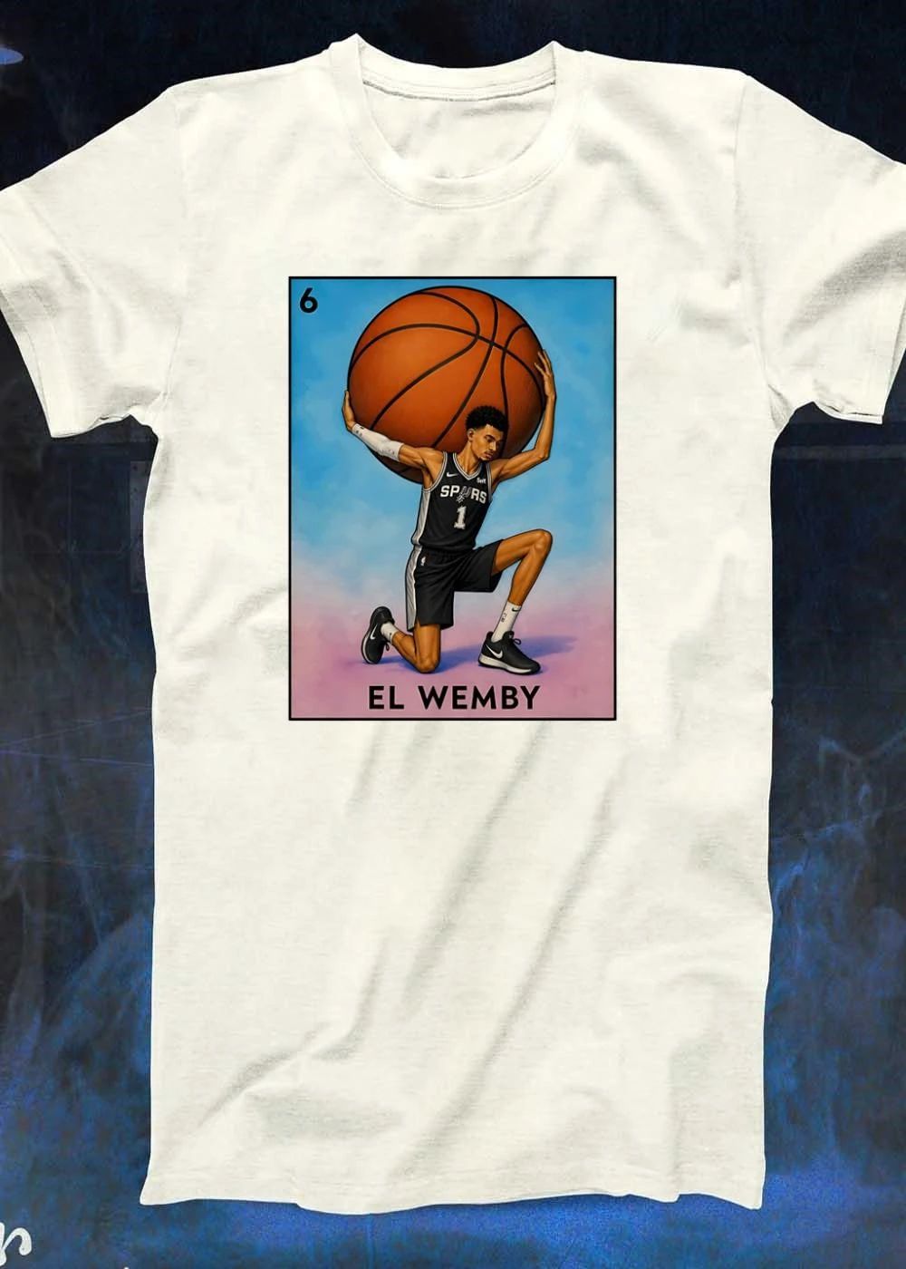 Lotería Style Victor Wembanyama Atlas Holding Basketball El Wemby Spurs T-Shirt