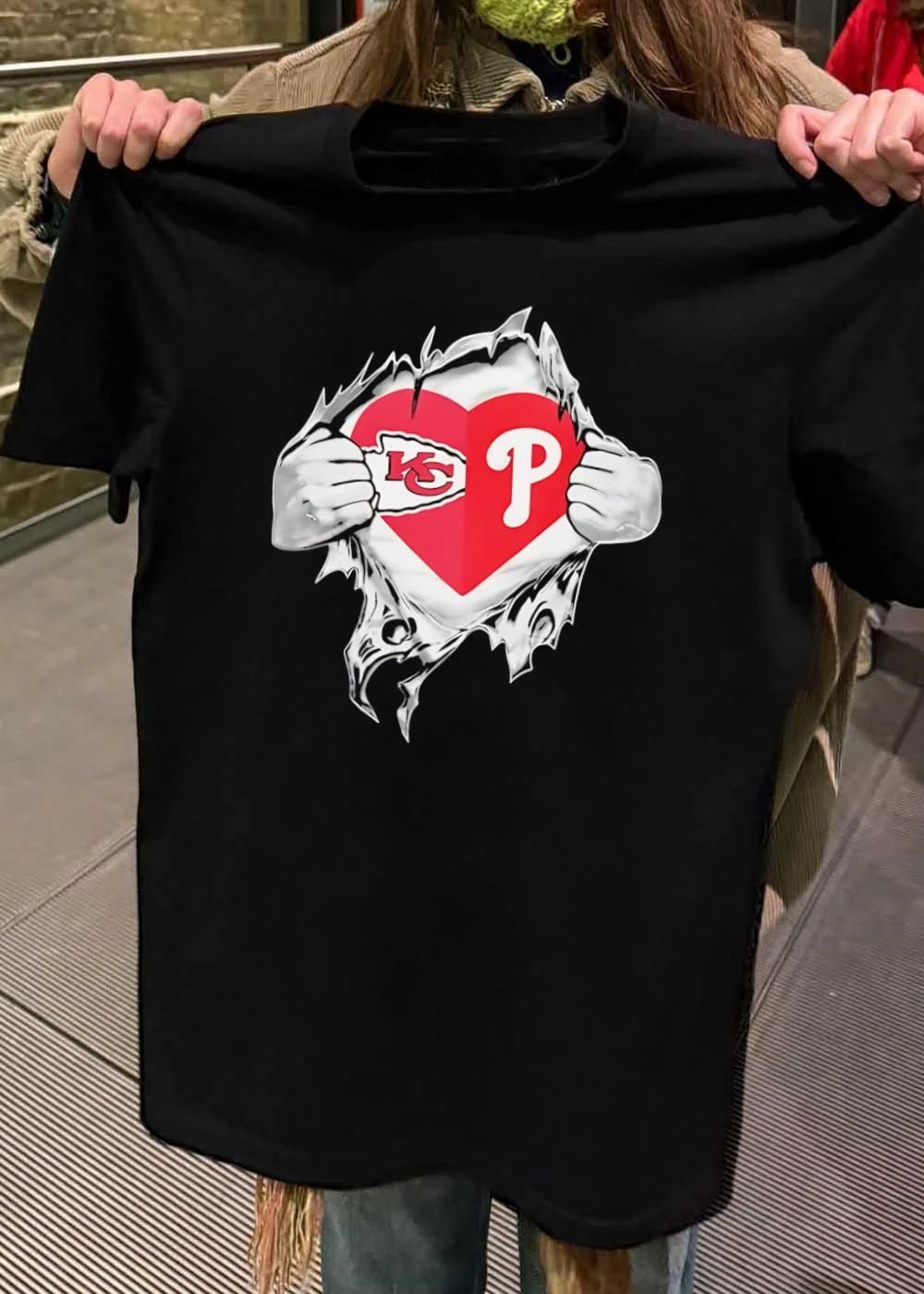 KC Phillies Rip Heart T-Shirt