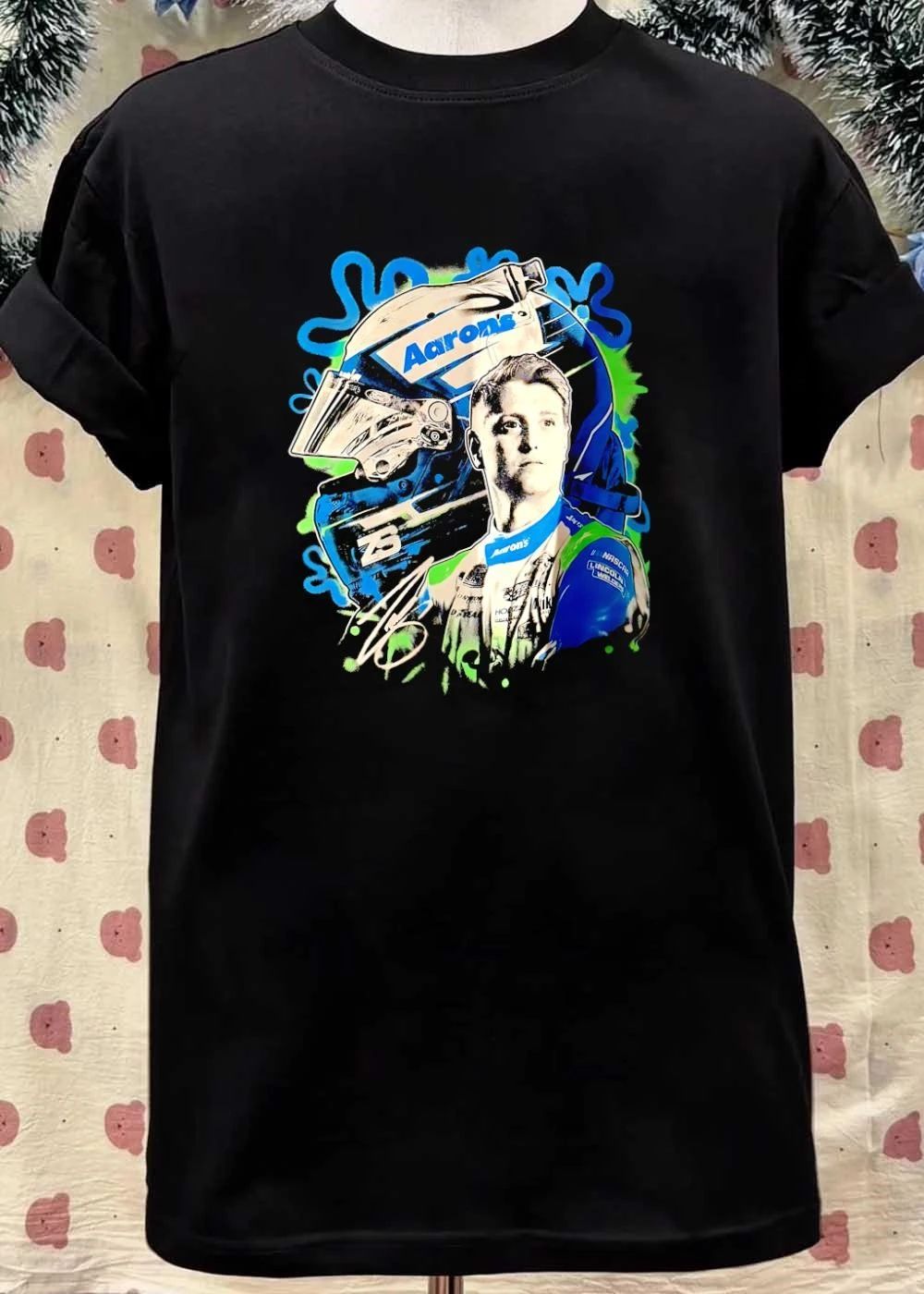 Signature Aaron’s NASCAR Lincoln Welder Ford 23 Driver Portrait T-Shirt