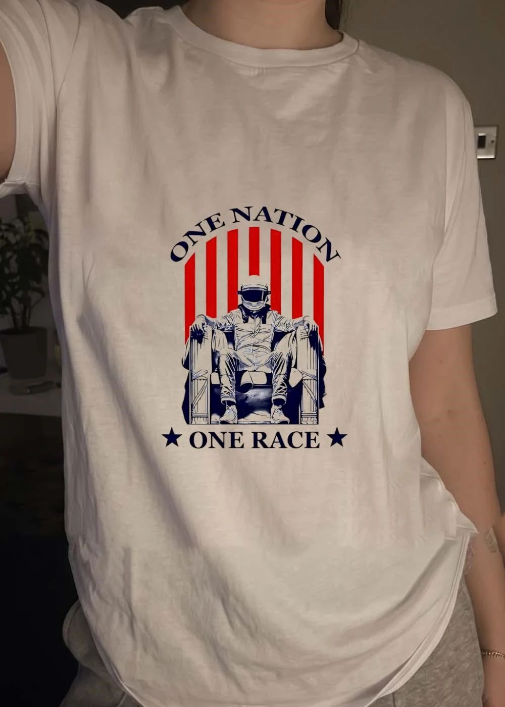 Astronaut Racing The Lincoln Memorial One Nation One Race T-Shirt