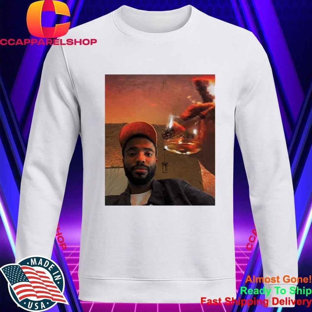 Mikal Bridges Graphic With The Cigar & Whiskey Glass Shirt