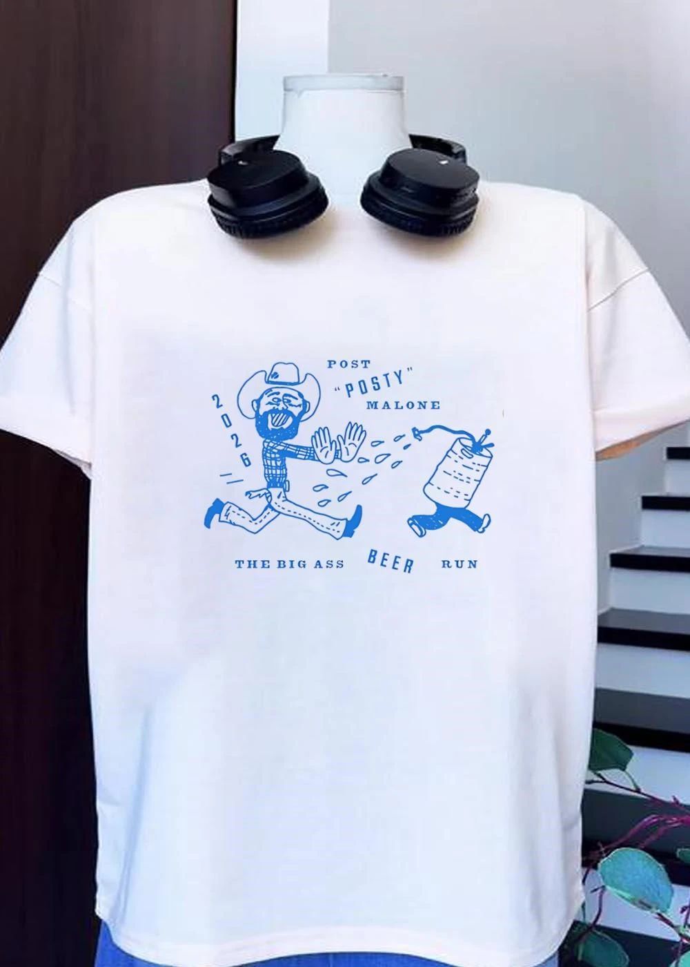 Post Malone 2026 Big Ass Beer Run Cowboy Shirt