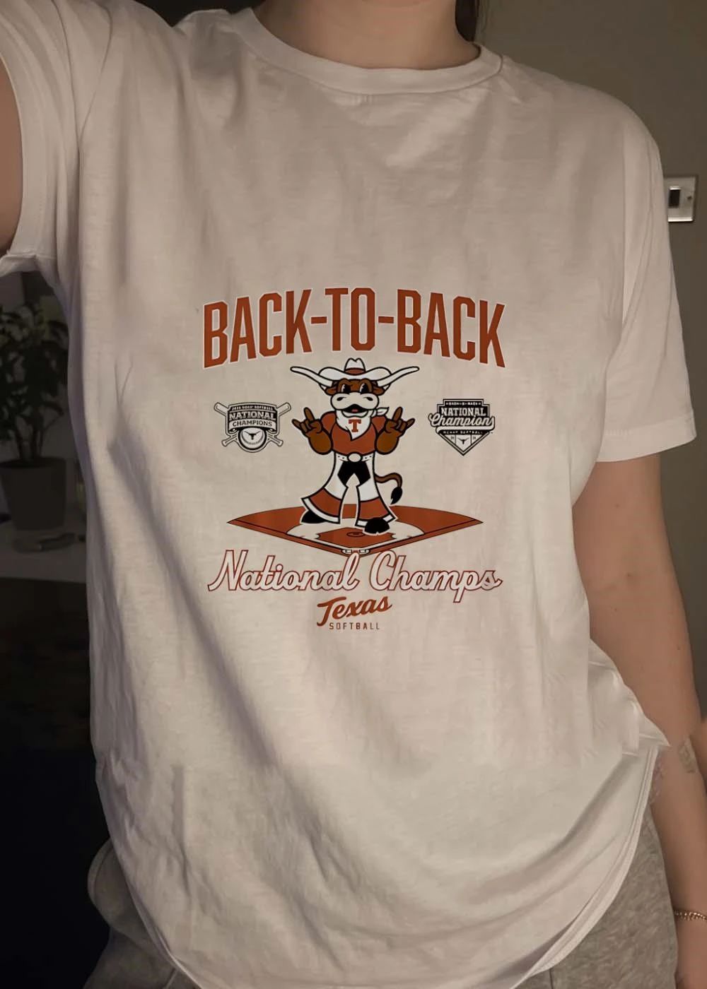 Back To Back National Champs Texas Softball Mascot Longhorn Shirt