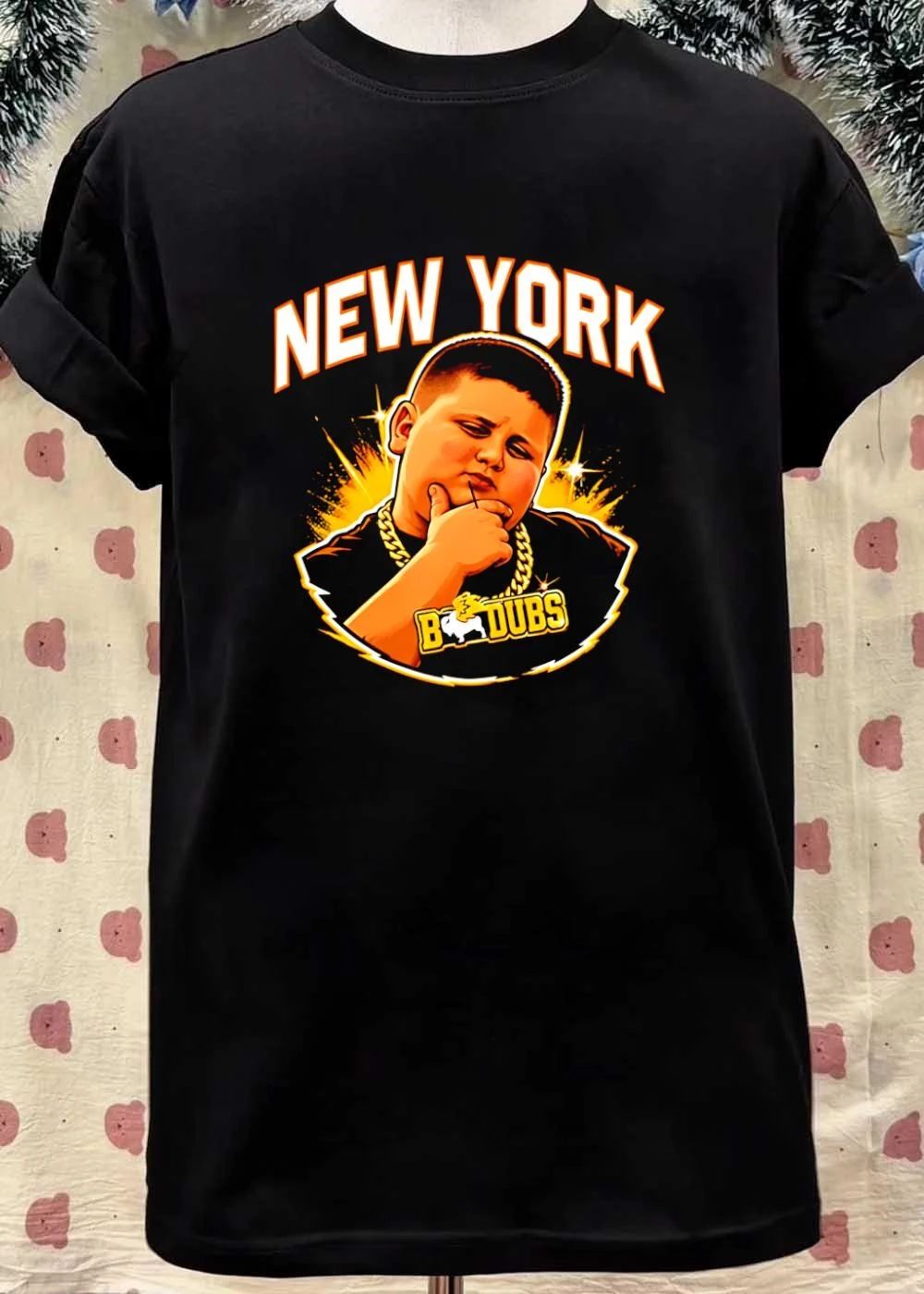 B Dubs New York Boy Thinking Gold Chain T-Shirt