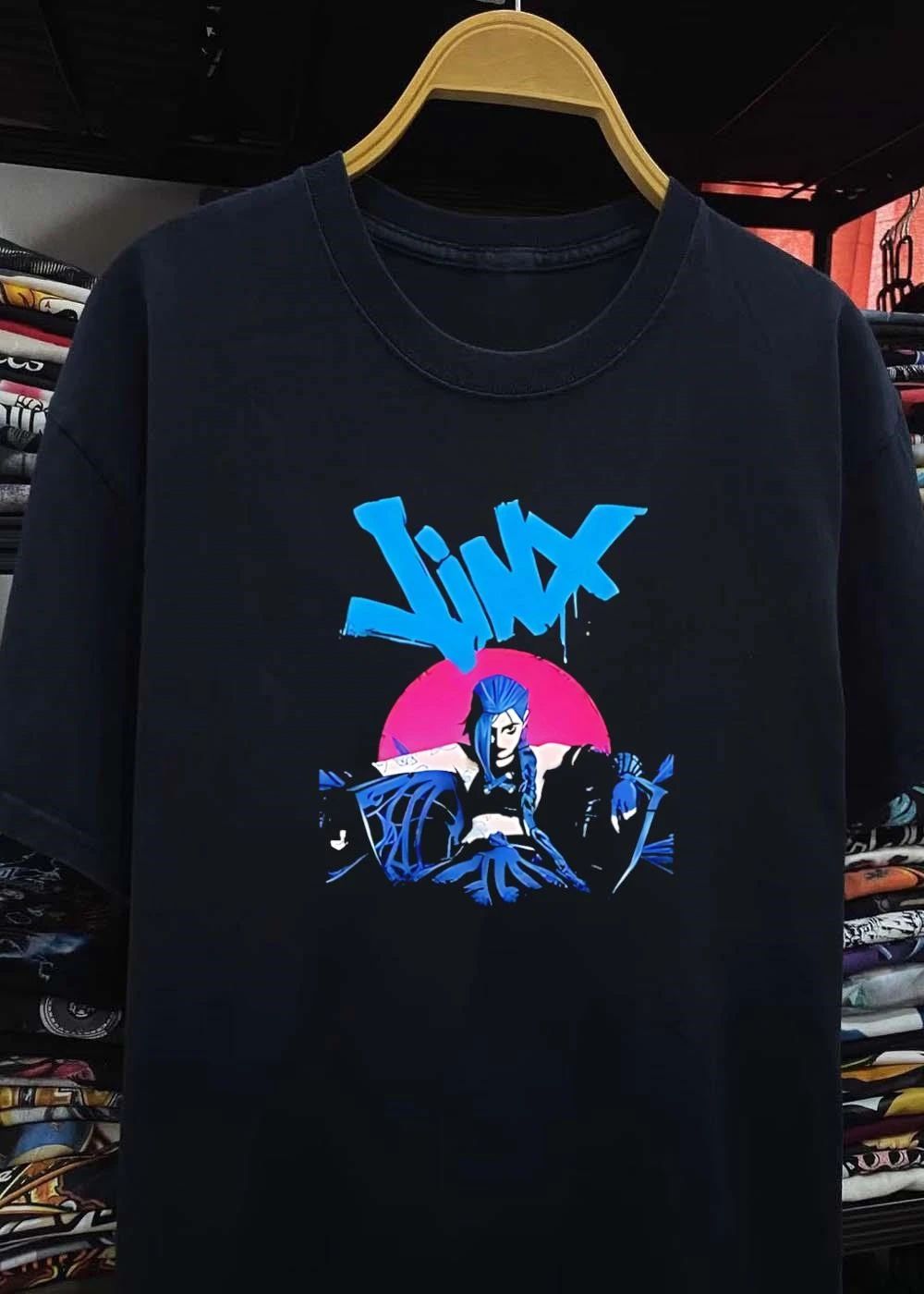 Jinx Arcane League of Legends Blue Hair Graffiti Logo Unleashed Power Arcane Season 2 Anticipation 2026 Shirt