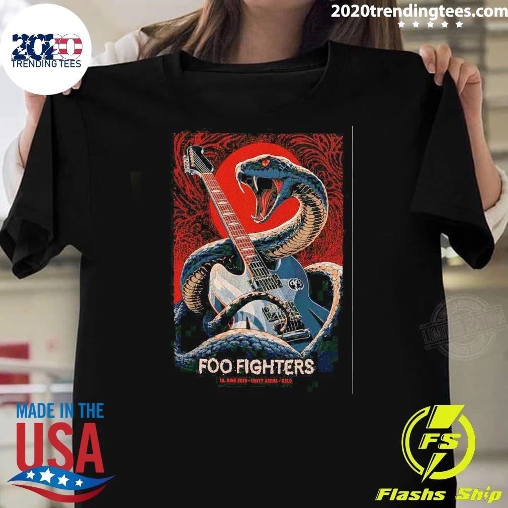 Event Foo Fighters 10, June, 2026 Oslo Fornebu Tee Shirt