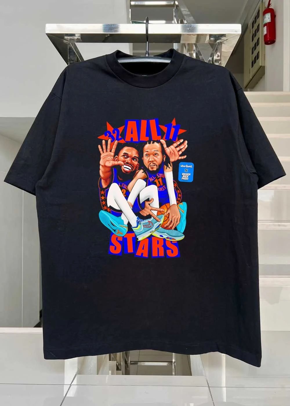 Uberkunst x Bocker Back Pages Jalen Brunson and Karl-Anthony Towns All Stars Shirt