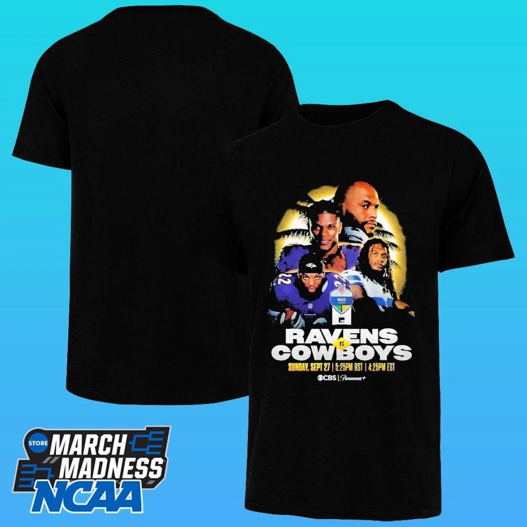 Rio Game 2026 Matchup Baltimore Ravens Vs Dallas Cowboys Week 3 On September 27 2026 Shirt